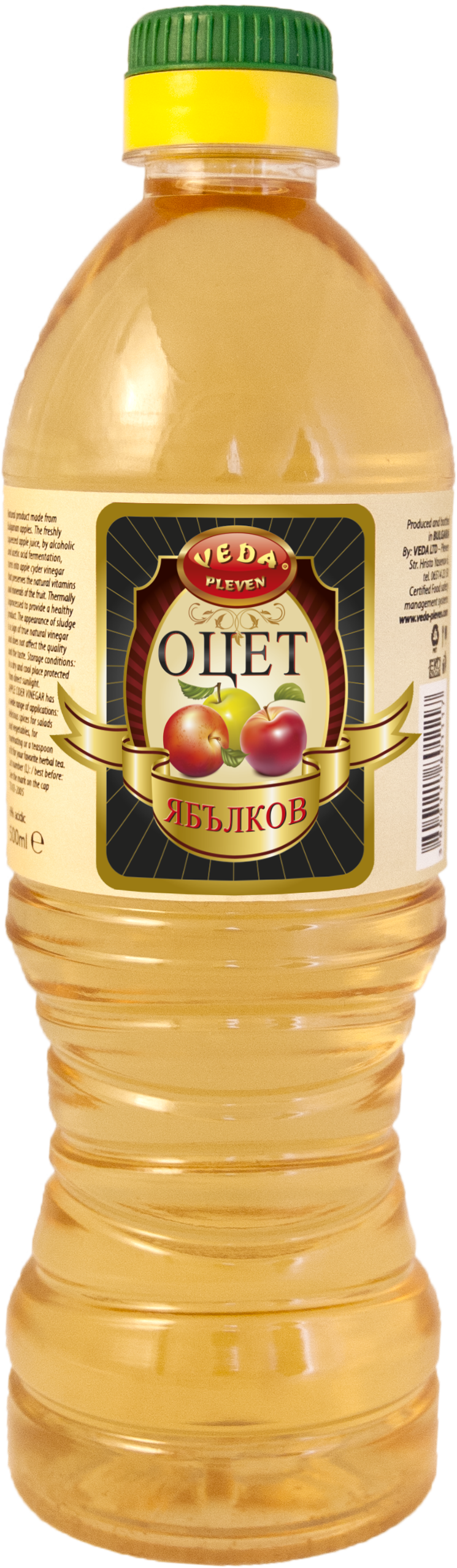 Уксус Яблочный 5% 0,5 литров /ПЭТ ТМ "VEDA"