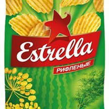 Чипсы Estrella картофельные рифленые со вкусом укропа
